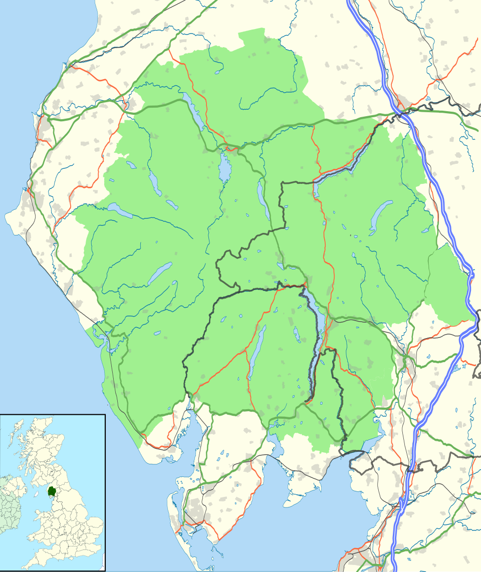 Map of the Lake District National Park boundary